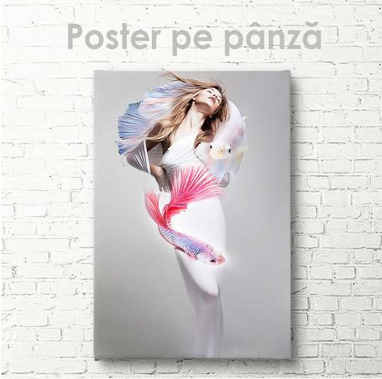 Poster - Fata-pește, 30 x 45 см, Panza pe cadru, Fantezie