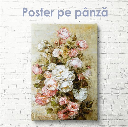 Постер, Розы прованс, 30 x 60 см, Холст на подрамнике
