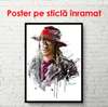 Poster - Portret de cântăreață cu pălărie, 60 x 90 см, Poster înrămat