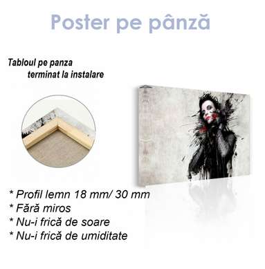 Постер - Графическое изображение девушке, 60 x 30 см, Холст на подрамнике