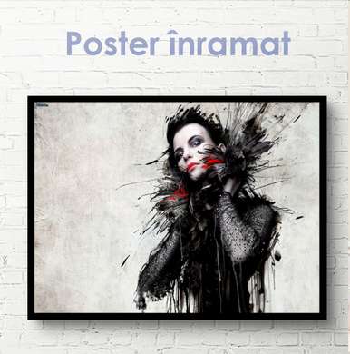 Poster - Graphic image of a girl, 60 x 30 см, Canvas on frame