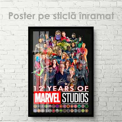 Poster - Eroii din Marvel, 30 x 45 см, Panza pe cadru