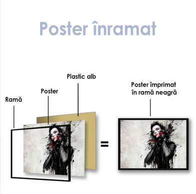 Постер - Графическое изображение девушке, 60 x 30 см, Холст на подрамнике