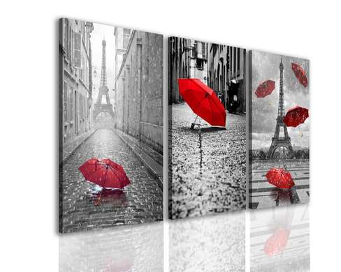 Tablou Modular, O umbrelă roșie.