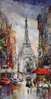 Постер - Масляная картина Эйфелевой Башни, 30 x 60 см, Холст на подрамнике