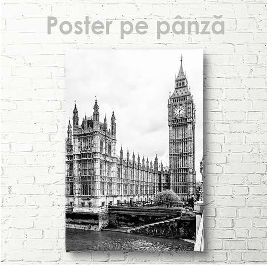 Постер - Национальные символы Великобритании, 30 x 45 см, Холст на подрамнике, Города и Карты
