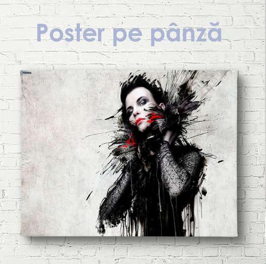 Poster - Imagine grafică a unei fete, 60 x 30 см, Panza pe cadru, Fantezie