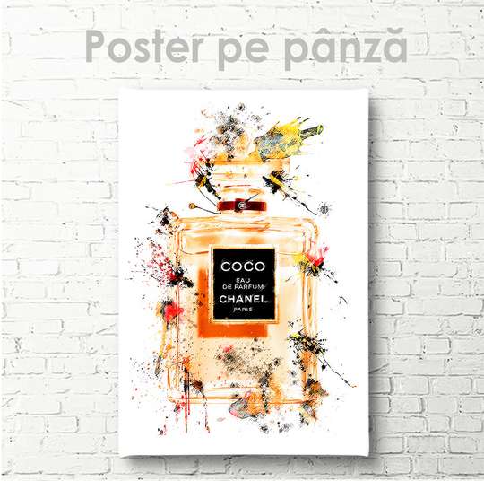 Poster - Coco Chanel - Eau de Parfum, 30 x 45 см, Canvas on frame, Glamour