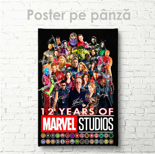 Poster - Eroii din Marvel, 30 x 45 см, Panza pe cadru, Pentru Copii