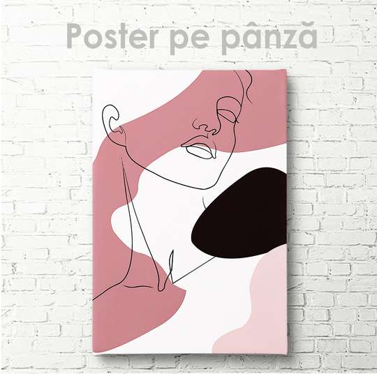 Poster - Trăsăturile feței unei femei, 30 x 45 см, Panza pe cadru, Minimalism