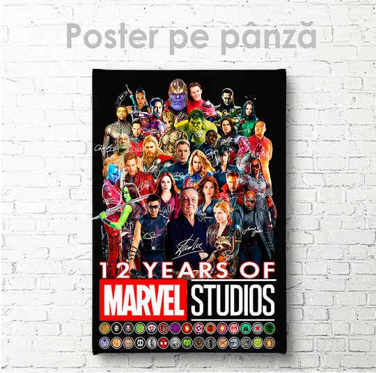 Poster, Eroii din Marvel, 30 x 45 см, Panza pe cadru