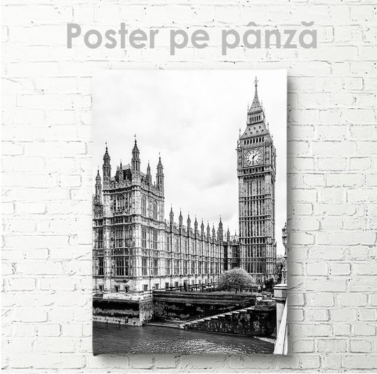 Постер, Национальные символы Великобритании, 30 x 45 см, Холст на подрамнике