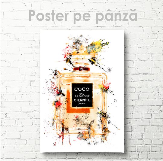 Постер, Coco Chanel- Eau de Parfum, 30 x 45 см, Холст на подрамнике