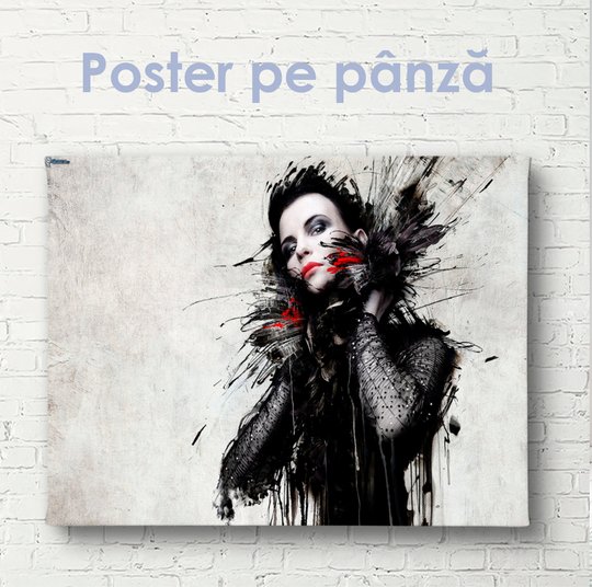 Постер, Графическое изображение девушке, 60 x 30 см, Холст на подрамнике