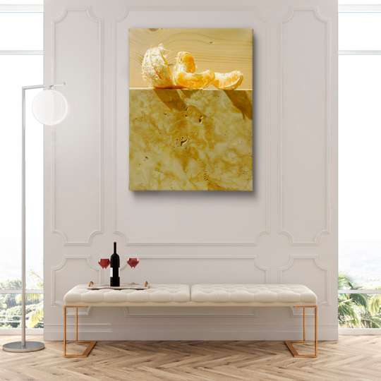 Poster - Felii de mandarină, 30 x 45 см, Panza pe cadru, Alimente și Băuturi