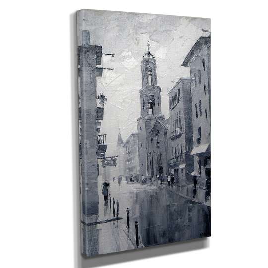 Poster - City painting on canvas, 30 x 60 см, Canvas on frame, Art