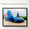 Poster - Blue Lamborghini, 45 x 30 см, Canvas on frame