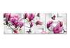 Tablou Pe Panza Multicanvas, Magnolii roz și fluturi, 225 x 75