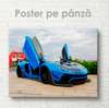 Poster - Blue Lamborghini, 45 x 30 см, Canvas on frame