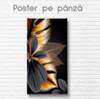 Poster - Golden leaves of tropical plants, 30 x 60 см, Canvas on frame, Botanical