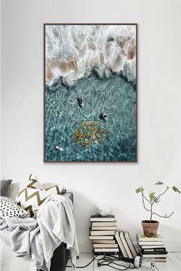 Poster - Surfing de plajă estetic, 30 x 45 см, Panza pe cadru