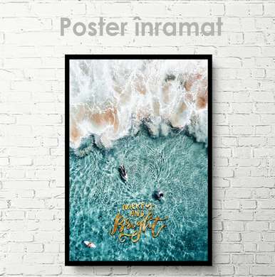 Poster - Surfing de plajă estetic, 30 x 45 см, Panza pe cadru