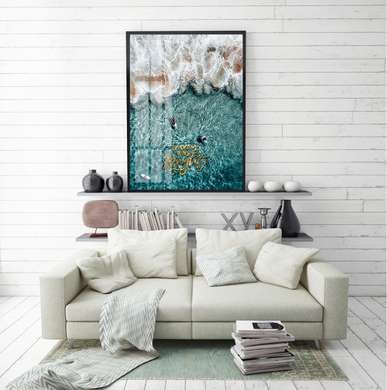 Poster - Aesthetic beach surfing, 30 x 45 см, Canvas on frame