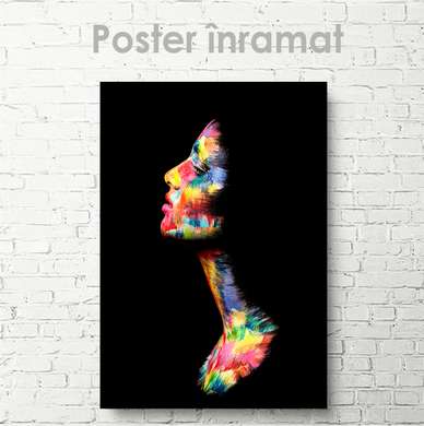 Постер - Портрет абстрактной девушке, 30 x 45 см, Холст на подрамнике