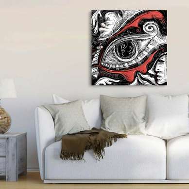 Постер - Абстрактный глаз, 40 x 40 см, Холст на подрамнике, Фэнтези