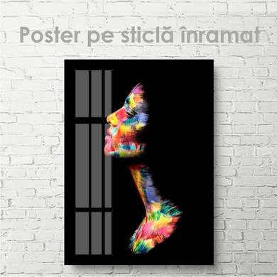 Постер - Портрет абстрактной девушке, 30 x 45 см, Холст на подрамнике