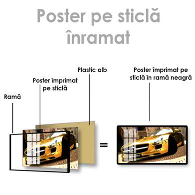 Poster - Mercedes de aur, 60 x 30 см, Panza pe cadru