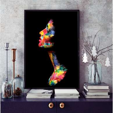Poster - Portrait of an abstract girl, 30 x 45 см, Canvas on frame