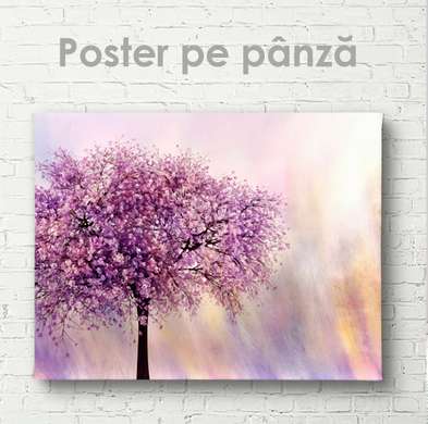 Poster - Цветущее дерево на абстрактном фоне, 45 x 30 см, Panza pe cadru