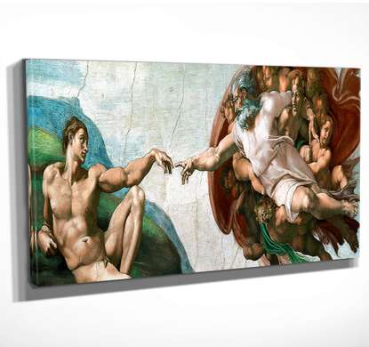 Poster - The Creation of Adam, 90 x 30 см, Canvas on frame