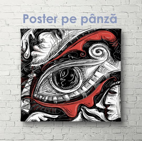 Постер, Абстрактный глаз, 40 x 40 см, Холст на подрамнике