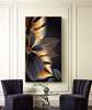 Poster - Golden leaves of tropical plants, 30 x 60 см, Canvas on frame, Botanical