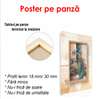Poster - Glass vase with a flower on the table, 60 x 90 см, Framed poster