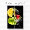 Poster - Fruit and water, 30 x 45 см, Canvas on frame, Food and Drinks