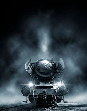 Poster - Train in the fog, 30 x 45 см, Canvas on frame