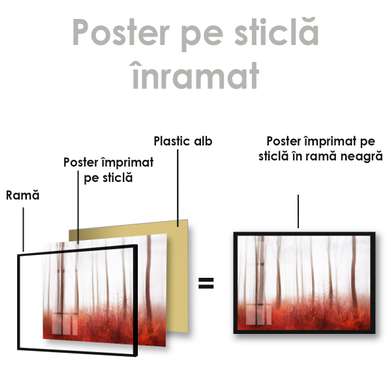Poster - Peisaj de pădure automnal, 45 x 30 см, Panza pe cadru