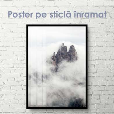 Poster - Stânci prin ceață, 30 x 60 см, Panza pe cadru