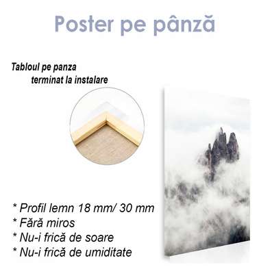 Постер - Скалы сквозь тумана, 30 x 60 см, Холст на подрамнике