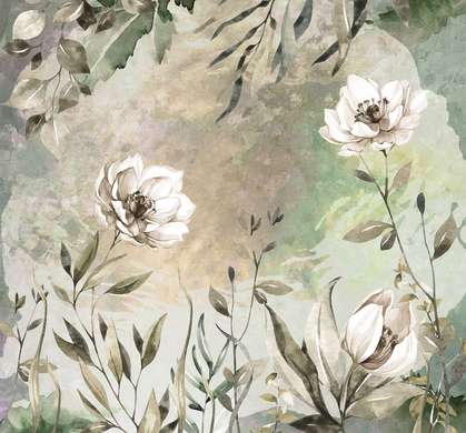 Wall Mural - Delicate flowers in cream shades