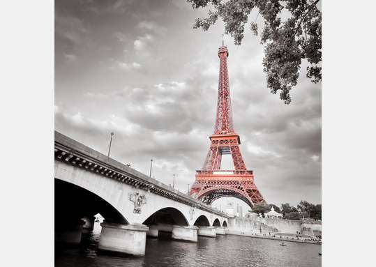 Fototapet - Turnul Eiffel în culori alb-negru