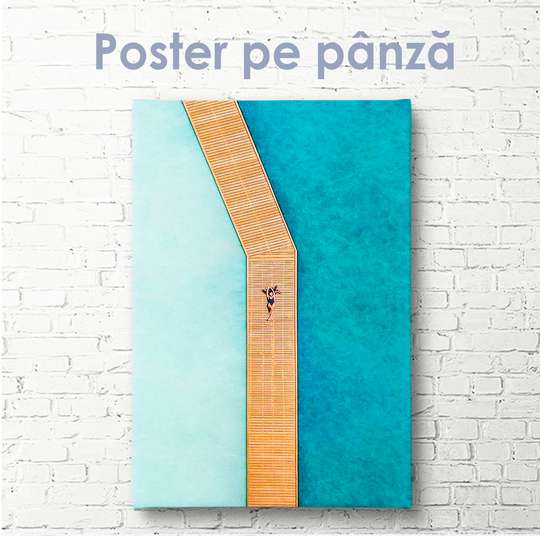 Постер - Дорога по воде, 30 x 60 см, Холст на подрамнике, Минимализм