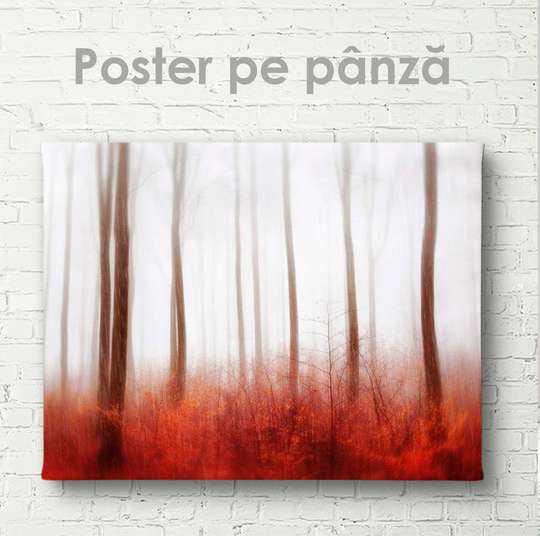 Постер - Осенний пейзаж леса, 45 x 30 см, Холст на подрамнике, Природа