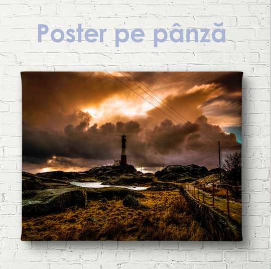 Poster - lighthouse and picturesque nature, 45 x 30 см, Canvas on frame, Nature