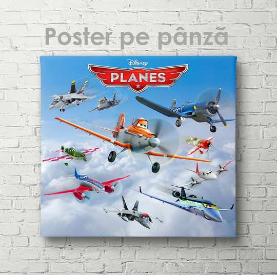 Постер - Самолеты, 40 x 40 см, Холст на подрамнике, Для Детей