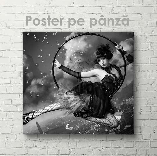 Poster, Fata acrobată, 40 x 40 см, Panza pe cadru