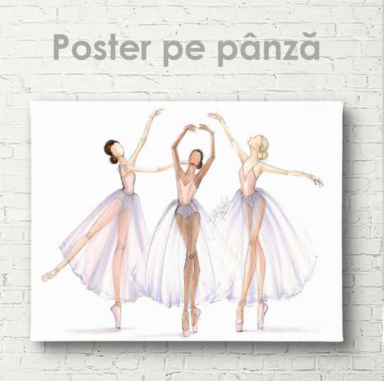 Постер - Балерины, 45 x 30 см, Холст на подрамнике, Для Детей
